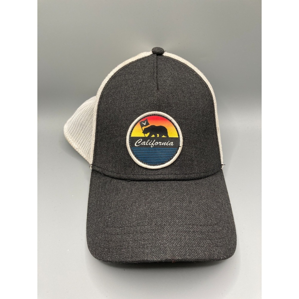 California Callaway Snapback Hat Golf Black White Trucker Bear Breathable